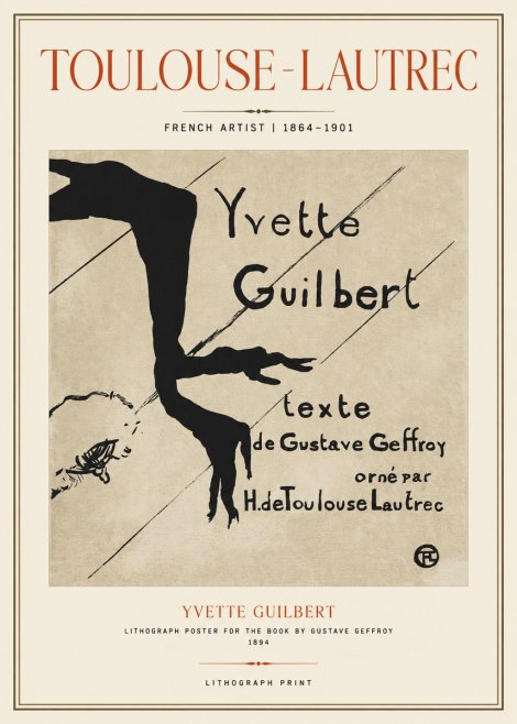 Toulouse-Lautrec Yvette Guilbert No1 - Plakat