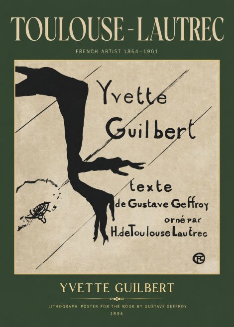 Toulouse-Lautrec Yvette Guilbert No2 - Plakat