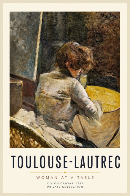 Toulouse-Lautrec Woman at a Table No3 - Plakat