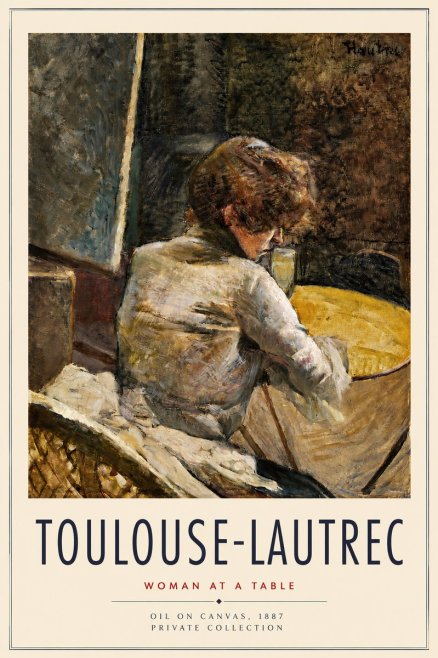 Toulouse-Lautrec Woman at a Table No4 - Plakat