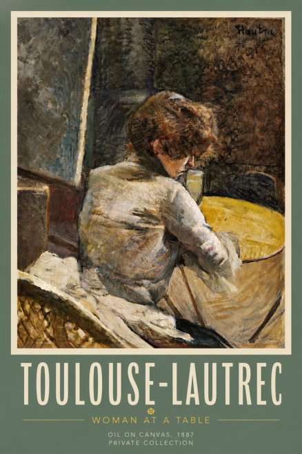 Toulouse-Lautrec Woman at a Table No5 - Plakat