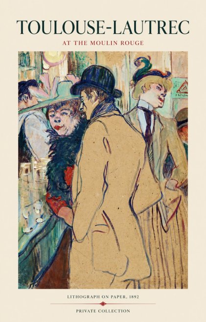 Toulouse-Lautrec At the Moulin Rouge II No1 - Plakat