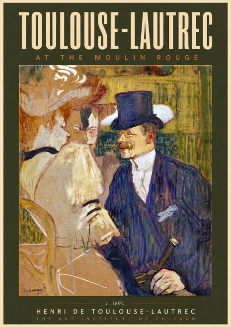 Toulouse-Lautrec At the Moulin Rouge III No4 - Plakat