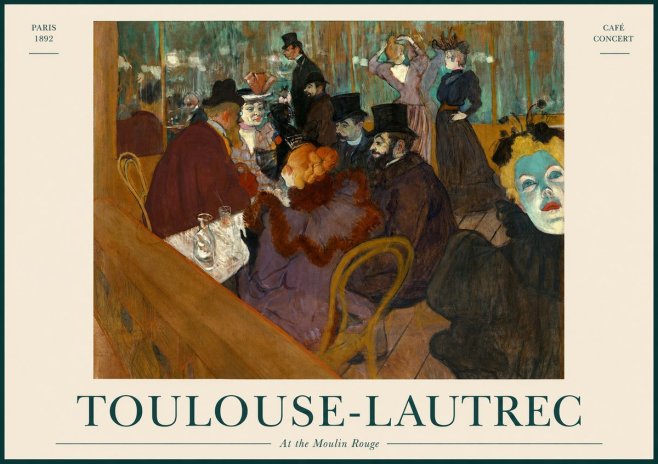 Toulouse-Lautrec At the Moulin Rouge IV No1 - Plakat