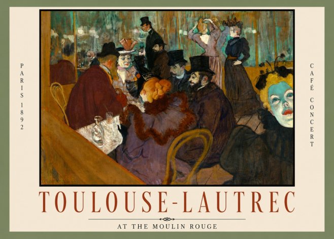 Toulouse-Lautrec At the Moulin Rouge IV No2 - Plakat