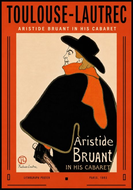 Toulouse-Lautrec Aristide Bruant in His Cabaret II No6 - Plakat