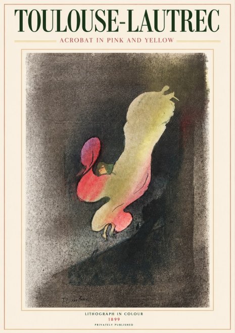 Toulouse-Lautrec Acrobat in Pink and Yellow No3 - Plakat