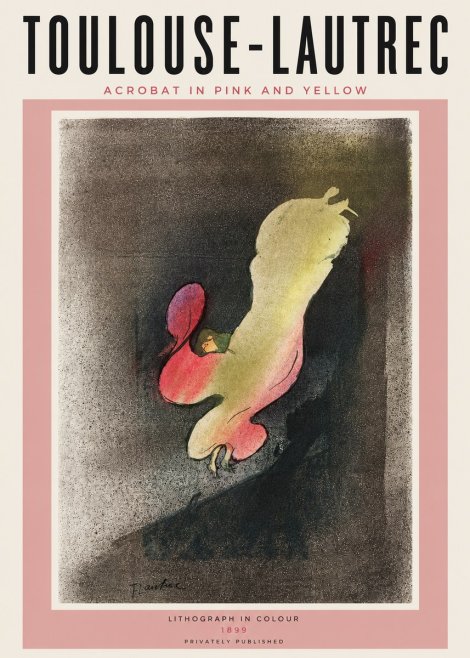 Toulouse-Lautrec Acrobat in Pink and Yellow No6 - Plakat