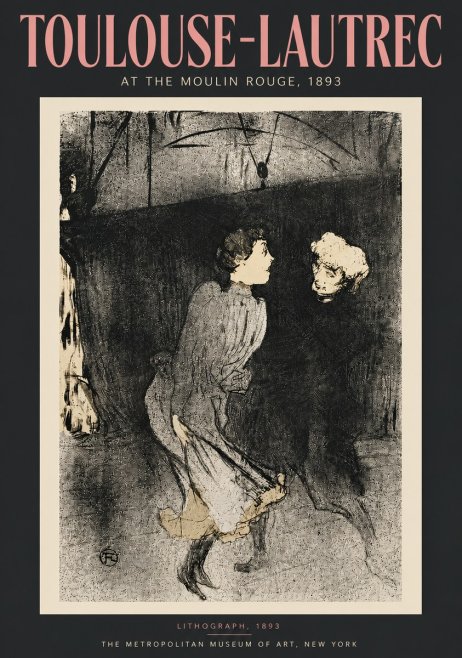 Toulouse-Lautrec At the Moulin Rouge VI No5 - Plakat
