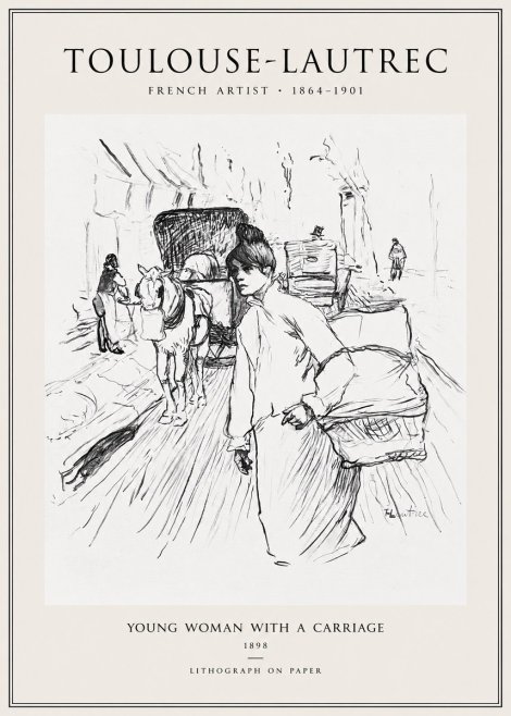 Toulouse-Lautrec Young Woman with a Carriage No1 - Plakat