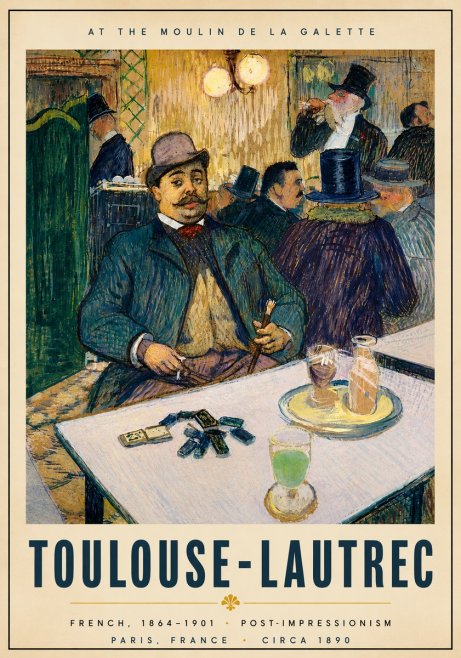 Toulouse-Lautrec At the Moulin De La Galette No6 - Plakat