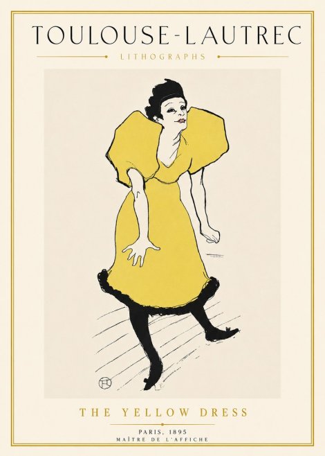 Toulouse-Lautrec The Yellow Dress No5 - Plakat