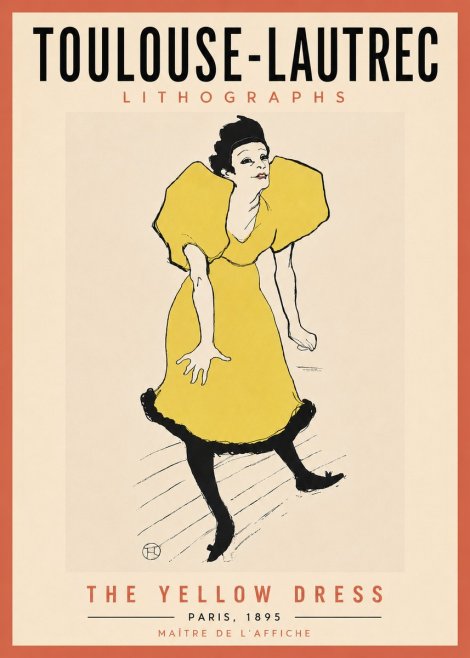 Toulouse-Lautrec The Yellow Dress No6 - Plakat