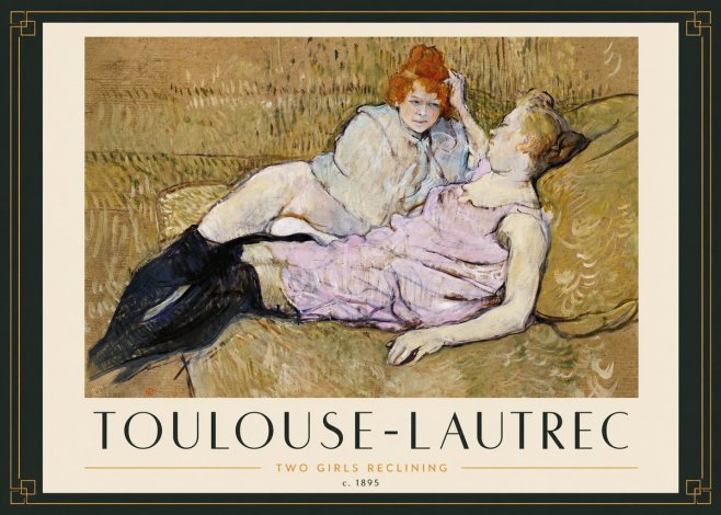 Toulouse-Lautrec Two Girls Reclining No3 - Plakat