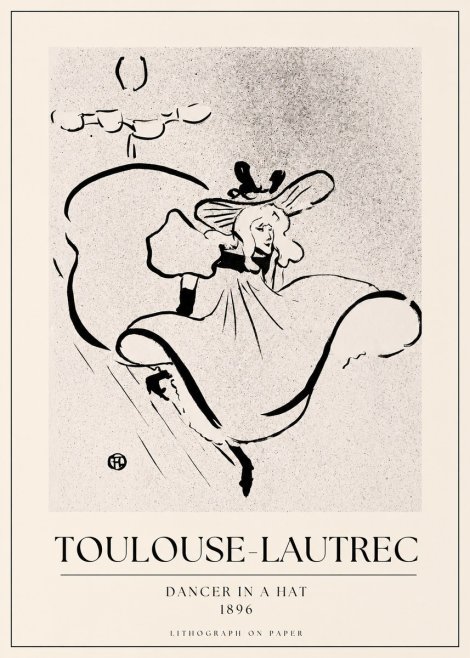 Toulouse-Lautrec Dancer in a Hat No1 - Plakat