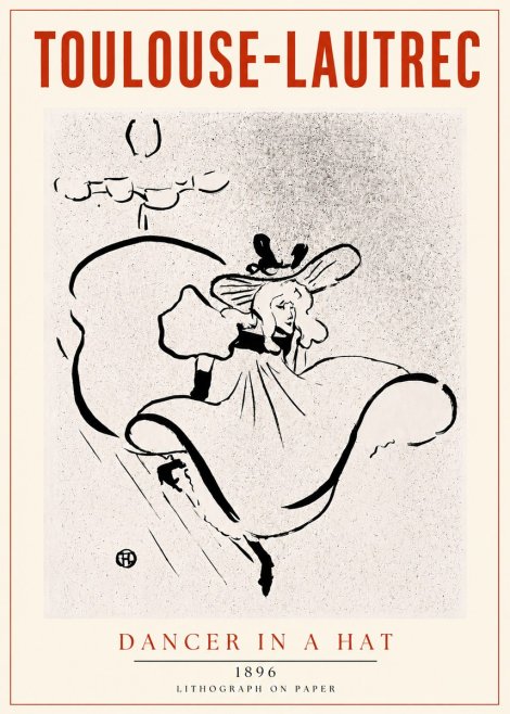 Toulouse-Lautrec Dancer in a Hat No4 - Plakat