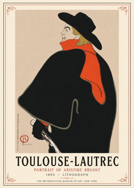 Toulouse-Lautrec Portrait of Aristide Bruant No3 - Plakat