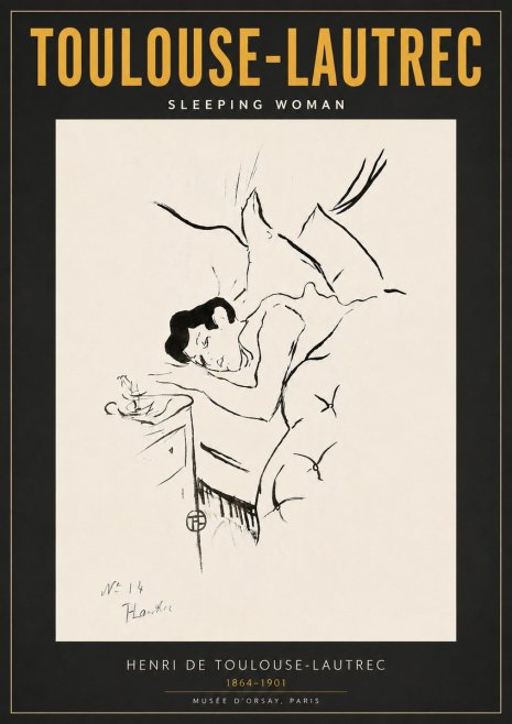 Toulouse-Lautrec Sleeping Woman No6 - Plakat