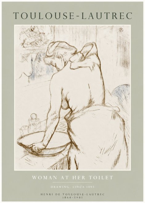Toulouse-Lautrec Woman at Her Toilet No3 - Plakat
