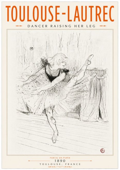 Toulouse-Lautrec Dancer Raising Her Leg No6 - Plakat