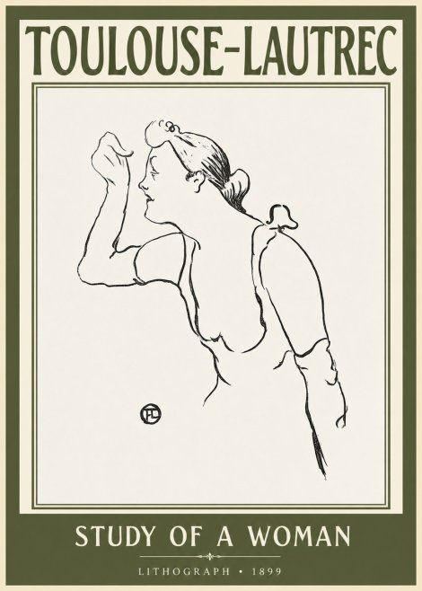 Toulouse-Lautrec Study of a Woman II No2 - Plakat