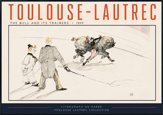 Toulouse-Lautrec The Bull and Its Trainers No3 - Plakat