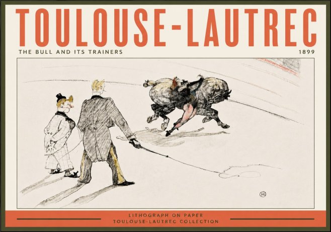 Toulouse-Lautrec The Bull and Its Trainers No5 - Plakat