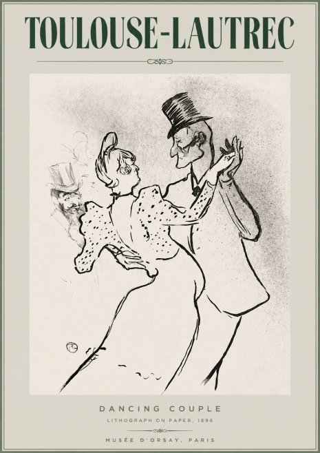 Toulouse-Lautrec Dancing Couple No2 - Plakat