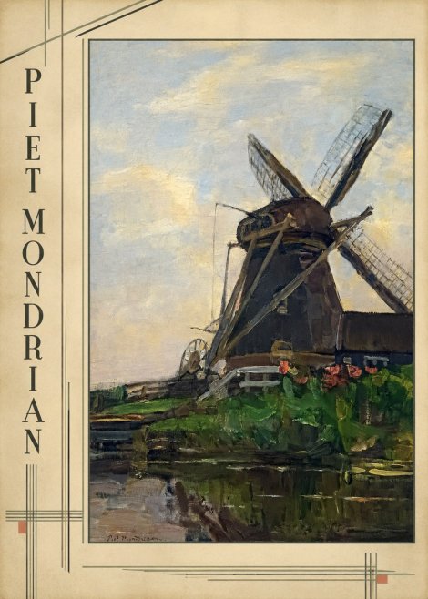 Piet Mondrian Windmill by the Water I No2 - Plakat
