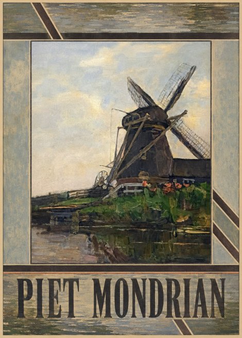 Piet Mondrian Windmill by the Water I No5 - Plakat
