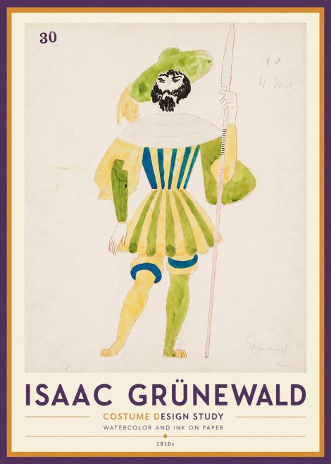 Isaac Grünewald Study for Costume Design No2 - Plakat