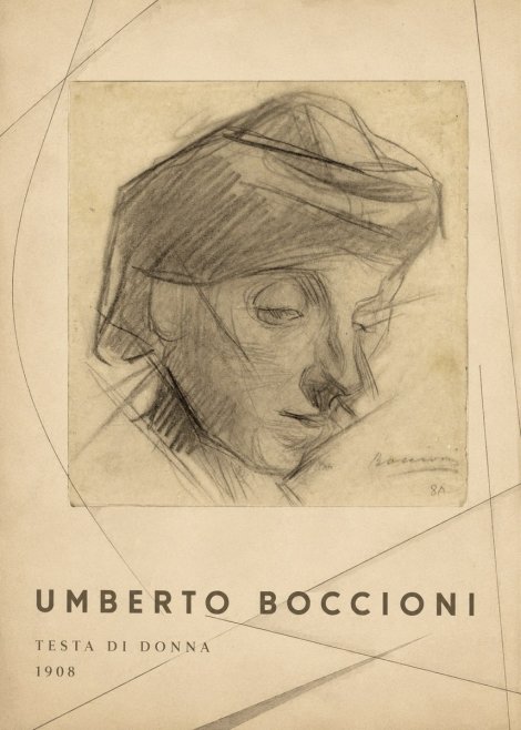 Umberto Boccioni Testa Di Donna No2 - Plakat