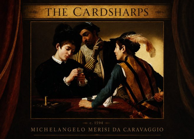 Michelangelo Merisi da Caravaggio The Cardsharps II No3 - Plakat