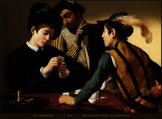 Michelangelo Merisi da Caravaggio The Cardsharps II No6 - Plakat