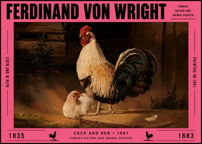 Ferdinand von Wright Cock and Hen No5 - Plakat