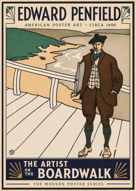 Edward Penfield The Artist on the Boardwalk No3 - Plakat
