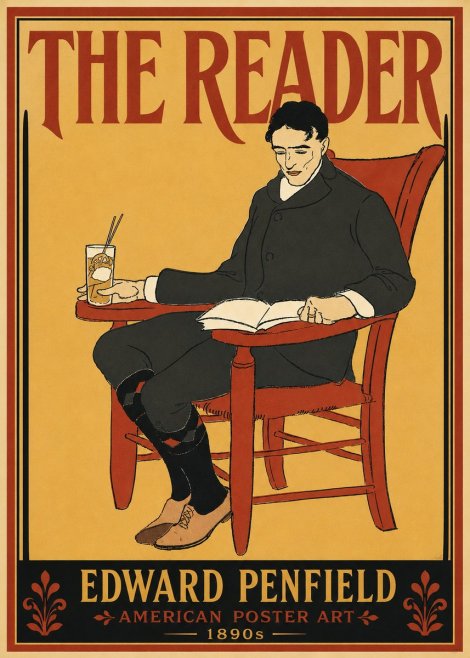Edward Penfield The Reader II No6 - Plakat