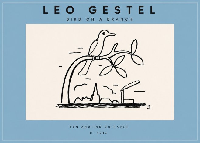 Leo Gestel Bird on a Branch No3 - Plakat