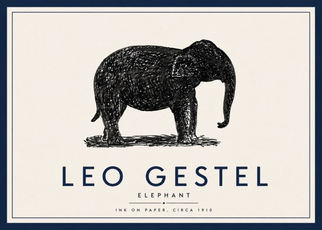 Leo Gestel Elephant No5 - Plakat