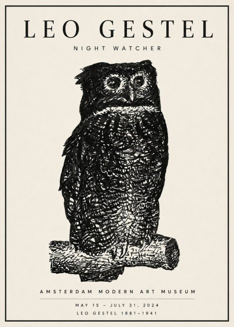 Leo Gestel Night Watcher No5 - Plakat
