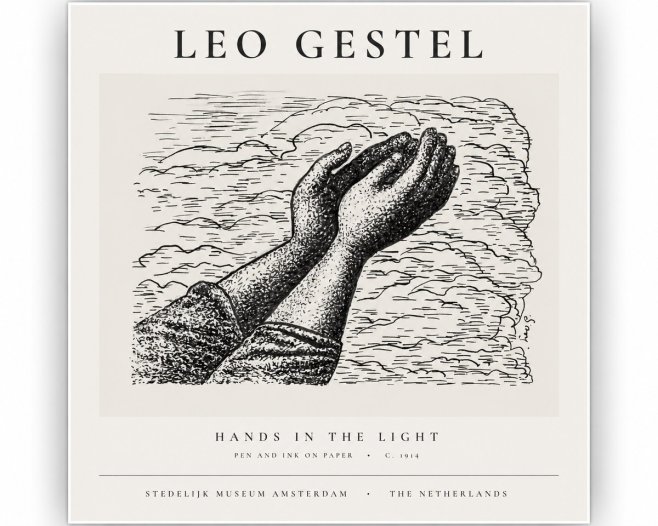 Leo Gestel Hands in the Light No1 - Plakat