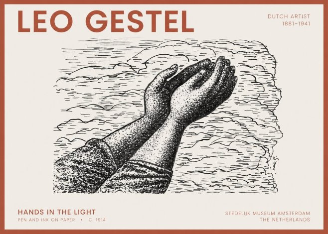 Leo Gestel Hands in the Light No2 - Plakat