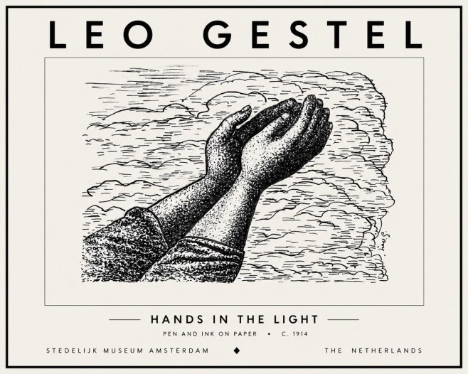 Leo Gestel Hands in the Light No6 - Plakat