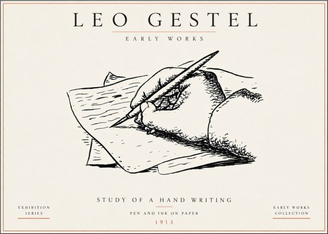 Leo Gestel Study of a Hand Writing No5 - Plakat