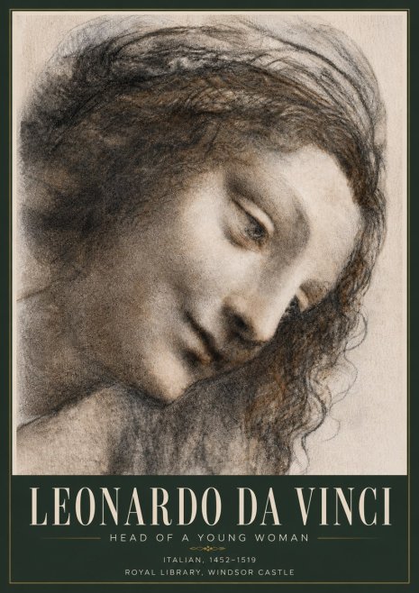 Leonardo da Vinci Head of a Young Woman I No5 - Plakat