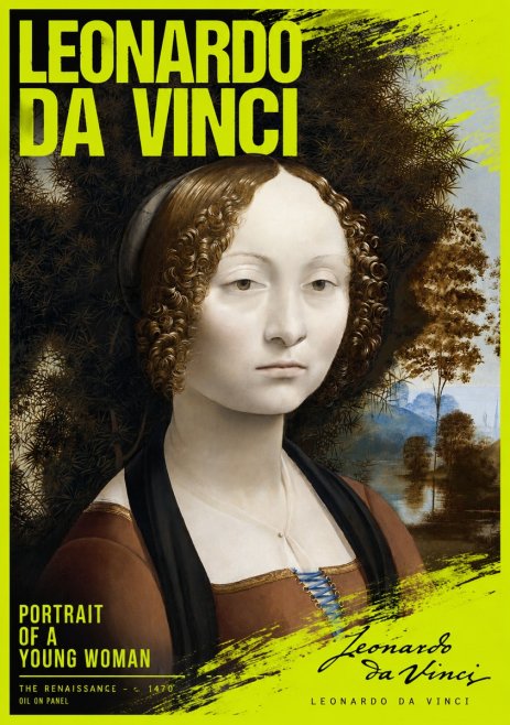 Leonardo da Vinci Portrait of a Young Woman I No2 - Plakat