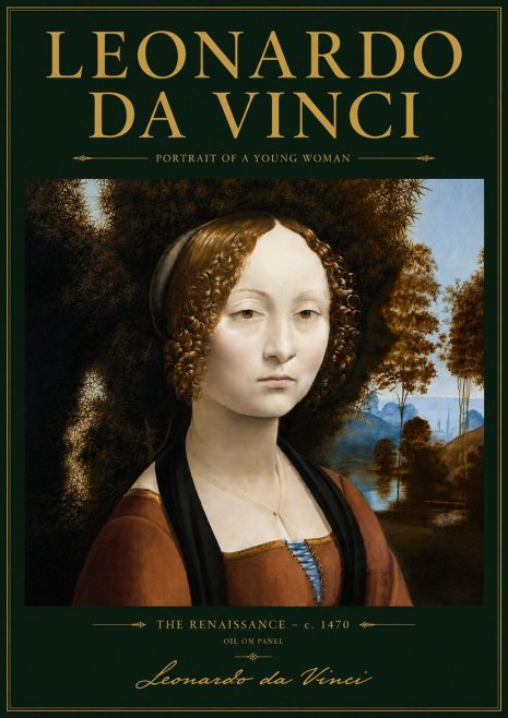 Leonardo da Vinci Portrait of a Young Woman I No5 - Plakat
