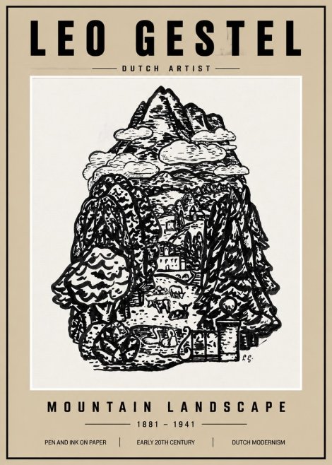 Leo Gestel Mountain Landscape No3 - Plakat