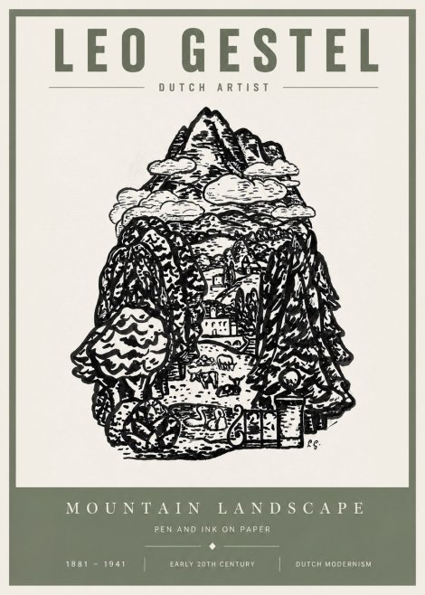 Leo Gestel Mountain Landscape No4 - Plakat