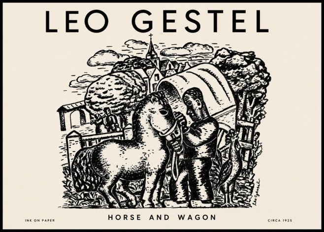 Leo Gestel Horse and Wagon No4 - Plakat
